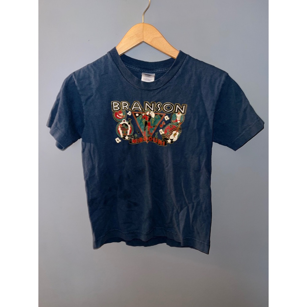 Vintage Delta Magnum Weight Branson Missouri Graphic T-Shirt Navy Blue Youth S
